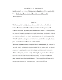 AN ABSTRACT of the THESIS of Brad D. Foster for the Degree of Master of Arts in English Presented on July 16, 2007. Title