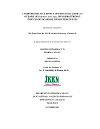 CARDIOPROTECTIVE EFFECT of ETHANOLIC EXTRACT of BARK of Helicteres Isora Linn
