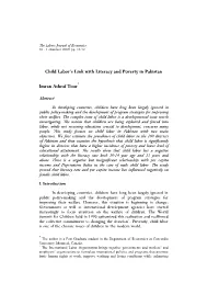 Child Labor's Link with Literacy And