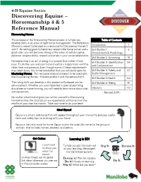 Discovering Equine – Horsemanship 4 & 5 Reference Manual