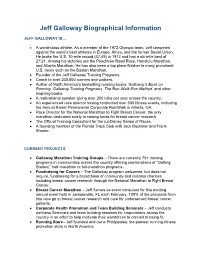 Jeff Galloway Biographical Information