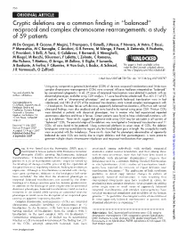 Reciprocal and Complex Chromosome Rearrangements: a Study of 59 P