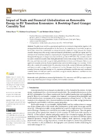 Impact of Trade and Financial Globalization on Renewable Energy in EU Transition Economies: a Bootstrap Panel Granger Causality Test