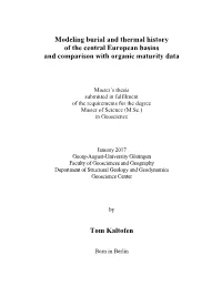 Modeling Burial and Thermal History of the Central European Basins and Comparison with Organic Maturity Data