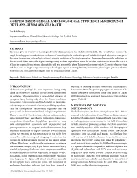Morpho Taxonomical and Ecological Studies of Macrofungi of Trans-Himalayan Ladakh