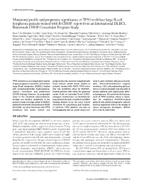 Mutational Profile and Prognostic Significance of TP53 in Diffuse Large