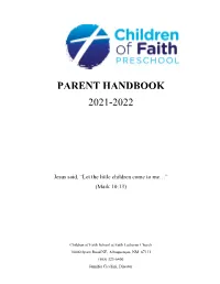 Parent Handbook 2021-2022