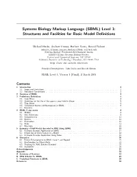 (SBML) Level 1: Structures and Facilities for Basic Model Definitions