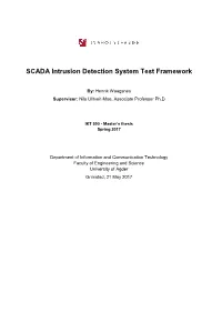 SCADA Intrusion Detection System Test Framework