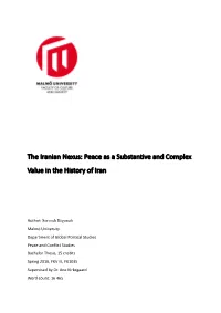 The Iranian Nexus: Peace As a Substantive and Complex Value in the History of Iran
