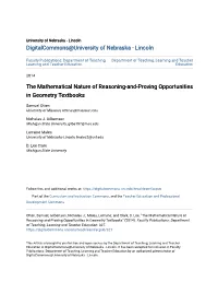 The Mathematical Nature of Reasoning-And-Proving Opportunities in Geometry Textbooks