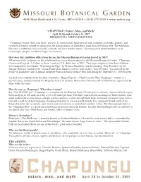 “CHAPUNGU: Nature, Man, and Myth” April 28 Through October 31, 2007 FREQUENTLY ASKED QUESTIONS