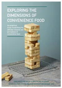 Exploring the Dimensions of Convenience Food