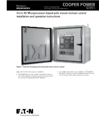 Form 4D Recloser Control Instructions