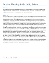 Incident Planning Guide – Utility Failure Page 1