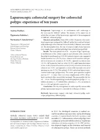 Laparoscopic Colorectal Surgery for Colorectal Polyps: Experience of Ten Years