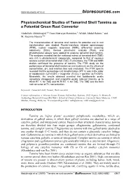 Physicochemical Studies of Tamarind Shell Tannins As a Potential Green Rust Converter