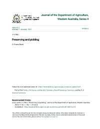 Preserving and Pickling