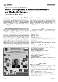 Recent Developments in Financial Mathematics and Stochastic Calculus Gerhard-Wilhelm Weber, Ankara
