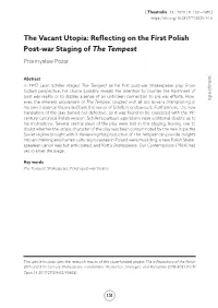 Reflecting on the First Polish Post-War Staging of the Tempest