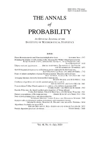 THE ANNALS of PROBABILITY