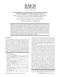 An Investigation of the Mechanisms of Electronic Sensing of Protein Adsorption on Carbon Nanotube Devices Robert J