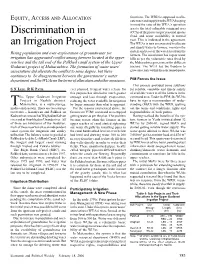 Discrimination in an Irrigation Project