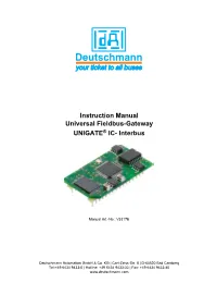 Instruction Manual Universal Fieldbus-Gateway UNIGATE® IC- Interbus