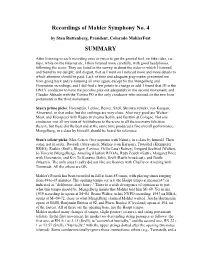 Recordings of Mahler Symphony No. 4