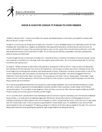 S&S Canada Internal Memo