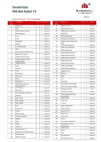 Senderliste WB.Net Kabel TV