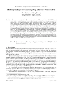 The Foregrounding of Place in Trainspotting: a Discourse-Stylistic Analysis