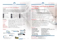 Time Systems and Clocks for Railways and Metros – State of the Art