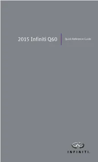 2015 Infiniti Q60 Convertible | Quick Reference Guide