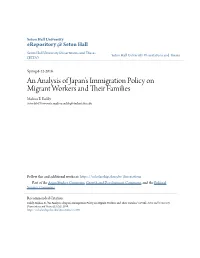 An Analysis of Japan's Immigration Policy on Migrant Workers And