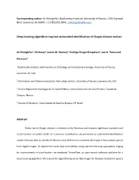 Deep Learning Algorithms Improve Automated Identification of Chagas Disease Vectors