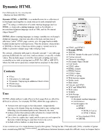 Dynamic HTML