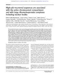 High-Salt–Recovered Sequences Are Associated with the Active Chromosomal Compartment and with Large Ribonucleoprotein Complexes Including Nuclear Bodies