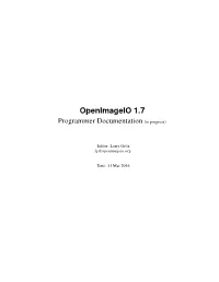 Openimageio 1.7 Programmer Documentation (In Progress)
