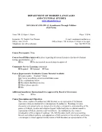 SCAND 399 A2: Scandinavia Through Folklore (Fall Term)