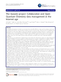 The Quixote Project: Collaborative and Open Quantum Chemistry Data Management in the Internet