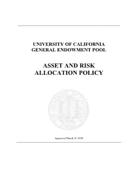 Asset and Risk Allocation Policy