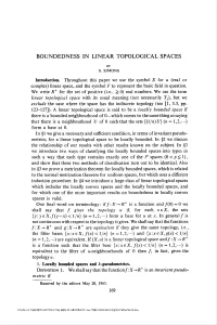 Boundedness in Linear Topological Spaces