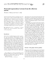 Neuronal Regeneration: Lessons from the Olfactory System Richard C