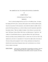 AN ALTERNATIVE NATIONAL ARCHETYPE by W BRETT WILEY