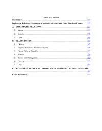CHAPTER 9 Diplomatic Relations, Succession, Continuity of States