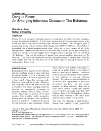 Dengue Fever: an Emerging Infectious Disease in the Bahamas