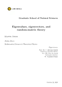 Eigenvalues, Eigenvectors, and Random-Matrix Theory