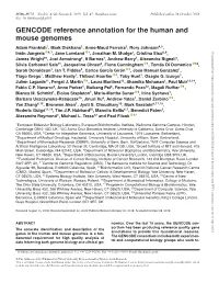 GENCODE Reference Annotation for the Human and Mouse Genomes
