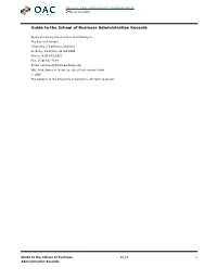 Guide to the School of Business Administration Records